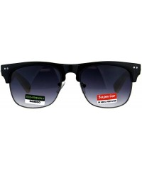 Square Real Bamboo Wood Temple Sunglasses Designer Fashion Square Frame - Black (Smoke) - CC18EI2DKO7 $25.46