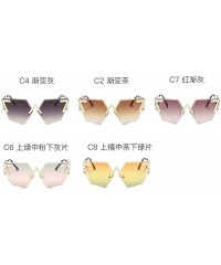 Sport Fashion new diamond trimming ladies sunglasses luxury frameless sunglasses personality trend - Gradient Gray - CL18LOAZ...