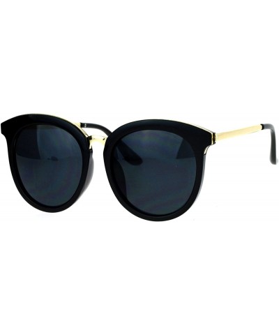 Round Womens Sunglasses Round Oversized Designer Fashion Shades UV 400 - Black (Black) - C0187CH689Q $10.16