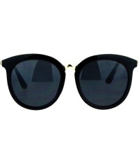 Round Womens Sunglasses Round Oversized Designer Fashion Shades UV 400 - Black (Black) - C0187CH689Q $10.16