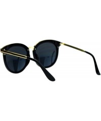 Round Womens Sunglasses Round Oversized Designer Fashion Shades UV 400 - Black (Black) - C0187CH689Q $10.16