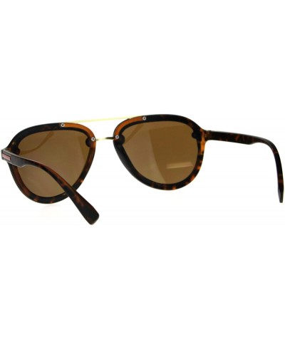 Sport Exposed Edge Plastic Racer Mens Luxury Sunglasses - Tortoise Brown - C818CX2MKZ3 $7.51