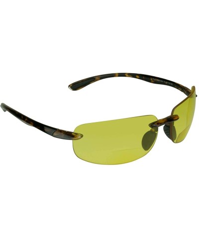 Rimless BIFOCAL Reader Sunglasses Rimless Men Women HD Amber Smoke Yellow Lens - Yellow Lens Tortoise Shell Brown Frame - CY1...