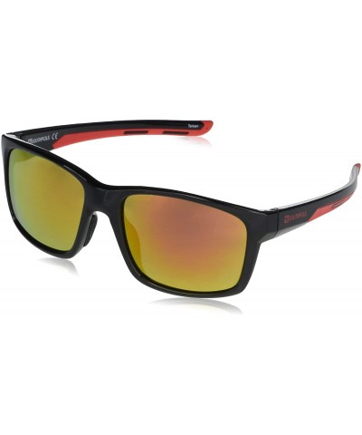 Rectangular Men's 5043SP Vintage Rectangular Sunglasses with 100% UV Protection- 55 mm - Black & Red - C7196INRUEC $16.25