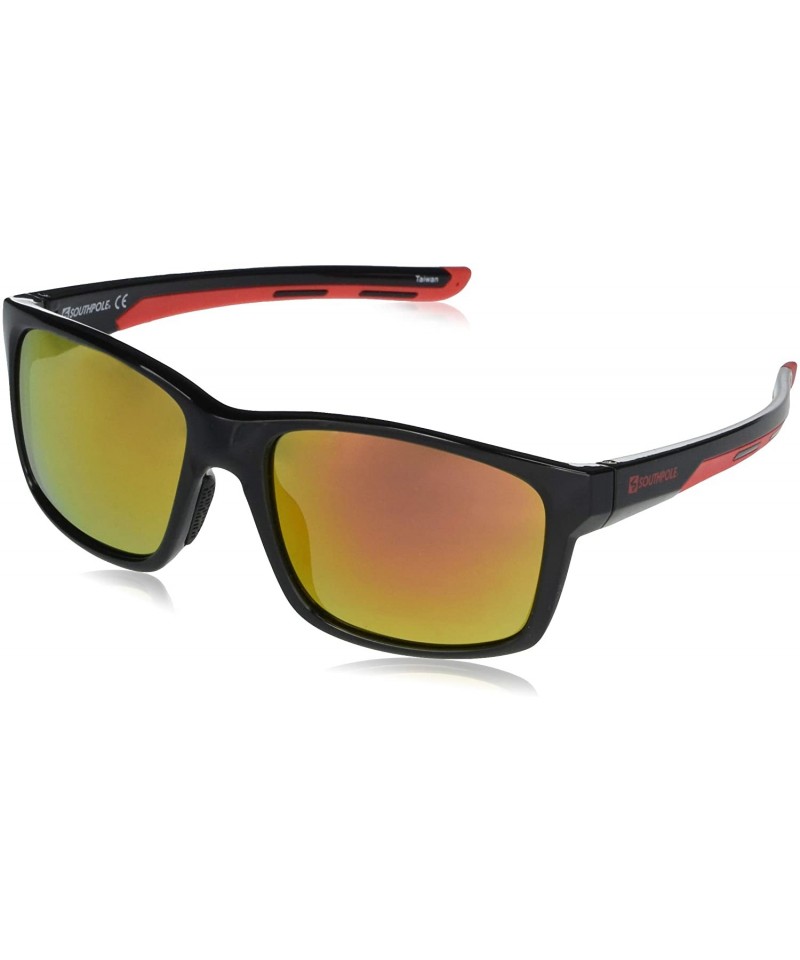 Rectangular Men's 5043SP Vintage Rectangular Sunglasses with 100% UV Protection- 55 mm - Black & Red - C7196INRUEC $16.25