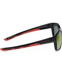 Rectangular Men's 5043SP Vintage Rectangular Sunglasses with 100% UV Protection- 55 mm - Black & Red - C7196INRUEC $16.25