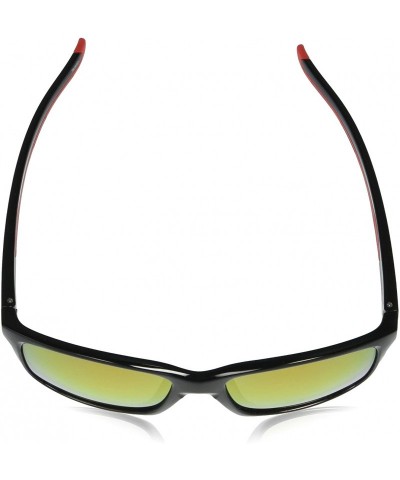 Rectangular Men's 5043SP Vintage Rectangular Sunglasses with 100% UV Protection- 55 mm - Black & Red - C7196INRUEC $16.25