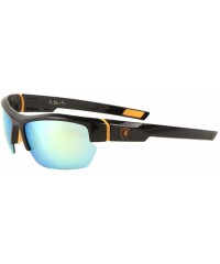 Rimless Rimless Curved Frame Sports Sunglasses - Aqua Orange - CK199E7DC2X $19.38