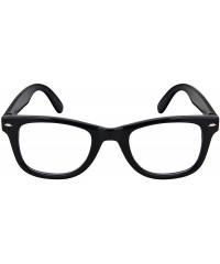 Wayfarer Horn Rimmed Wood Pattern Sunglasses Men Women 5401CWD-SD - Black Frame/Clear Lens - C618KEHA25M $7.84