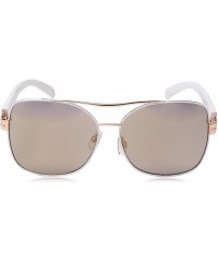 Shield R3290 Rectangular Sunglasses Rhinestone - Rose Gold & White - CS18O30DNWM $46.56