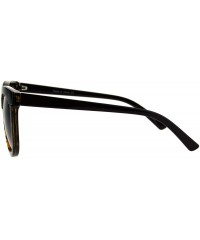 Rectangular Womens Minimal Horned Rim Plastic Eye Brow Trim Sunglasses - Brown Tortoise - C6184QMWH9D $14.01