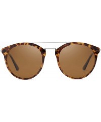 Round Vintage Round Frame Women Sunglasses TAC Polarized Lens UV400 Protection Outdoor Glasses - Leopard - CR197ZGUI2G $13.03
