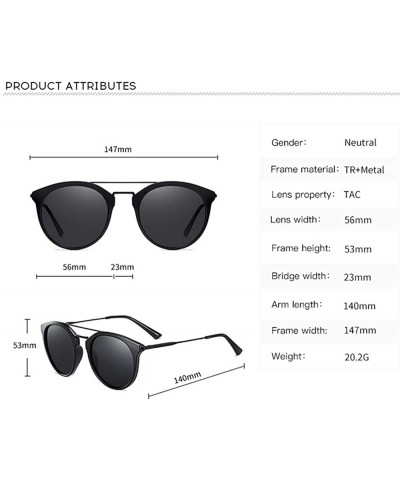 Round Vintage Round Frame Women Sunglasses TAC Polarized Lens UV400 Protection Outdoor Glasses - Leopard - CR197ZGUI2G $13.03