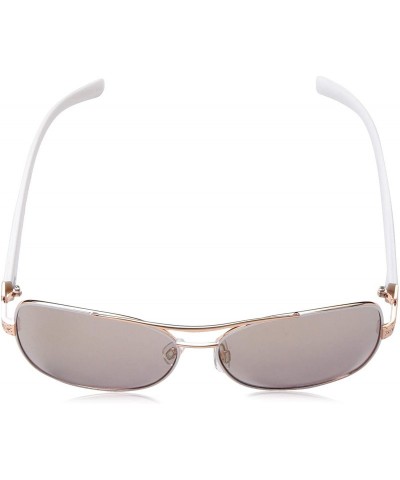 Shield R3290 Rectangular Sunglasses Rhinestone - Rose Gold & White - CS18O30DNWM $46.56