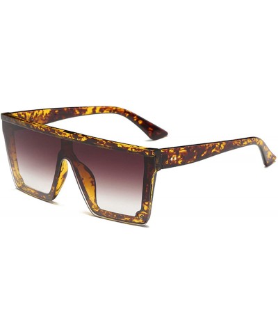 Oversized Oversized Sunglasses Women Big Frame Square Flat Top Rivet Gradient Lens Sun Glasses Men Vintage Mirror UV400 - C21...