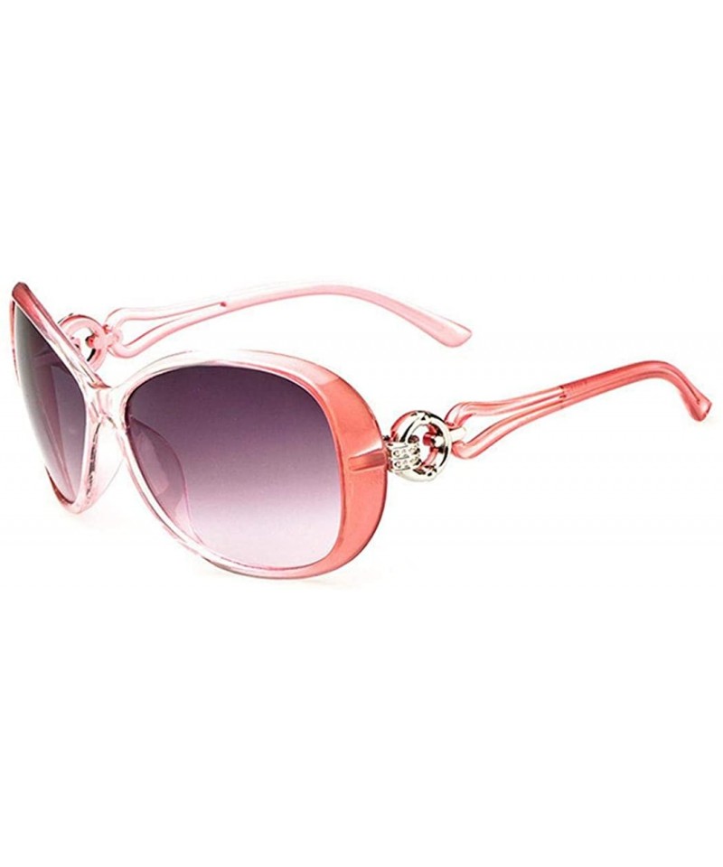 Oval Women Fashion Oval Shape UV400 Framed Sunglasses Sunglasses - Pink - CQ19877YZUK $29.76