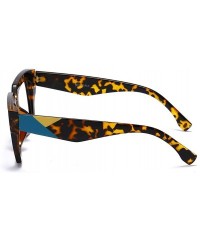 Square Anti-Blue Blocker Light Square Reading Glasses w/Leopard Arms - 2 Pairs /Anti Blue - Black+leopard - C218YLZS52Q $24.56