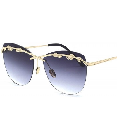 Aviator 2019 new sunglasses ladies- metal frameless sunglasses- wheat color film ladies sunglasses - A - C818SMW65A5 $76.22