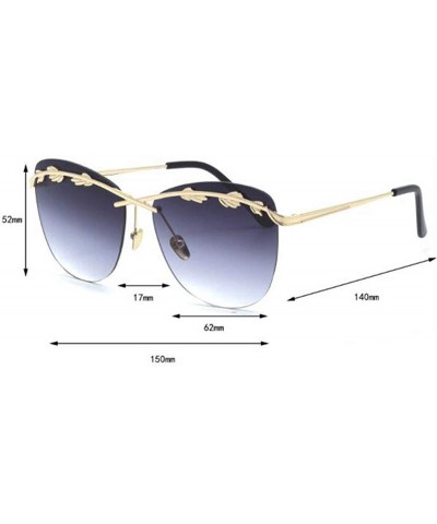 Aviator 2019 new sunglasses ladies- metal frameless sunglasses- wheat color film ladies sunglasses - A - C818SMW65A5 $48.14