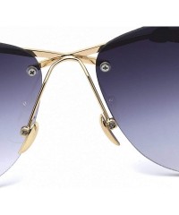 Aviator 2019 new sunglasses ladies- metal frameless sunglasses- wheat color film ladies sunglasses - A - C818SMW65A5 $48.14