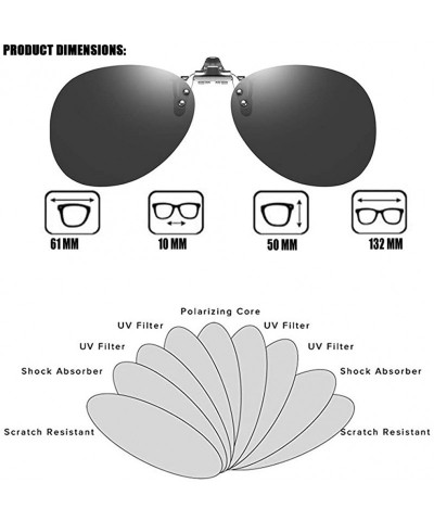 Oversized Polarized Clip-on Sunglasses Anti-Glare UV 400 Protection Cateye/Aviator Sun Glasses Clip On Prescription Glasses -...