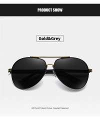 Aviator Men Polarized Aviator Sunglasses Premium Military Style Classic Driving 90084 - Gold Grey - C218X895ZEW $14.97