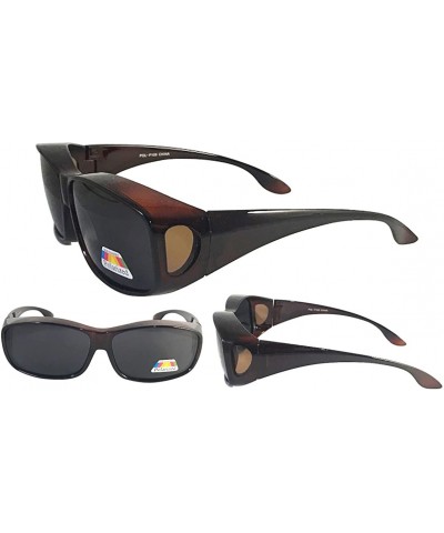 Oval Polarized Fit Over Sunglasses Cover Wrap Driving Anti Glare(GOOD PRICE)- 14.99 - Dark Brown - CN1888CNIA7 $27.32