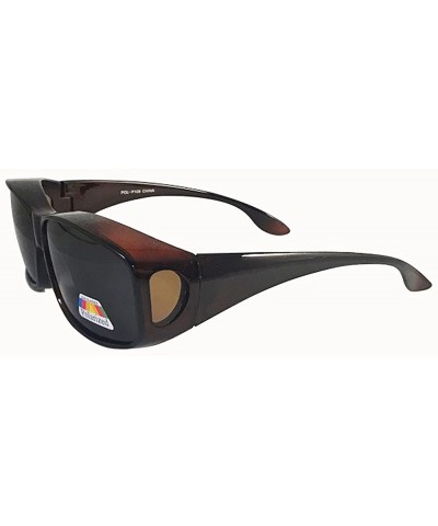 Oval Polarized Fit Over Sunglasses Cover Wrap Driving Anti Glare(GOOD PRICE)- 14.99 - Dark Brown - CN1888CNIA7 $13.84