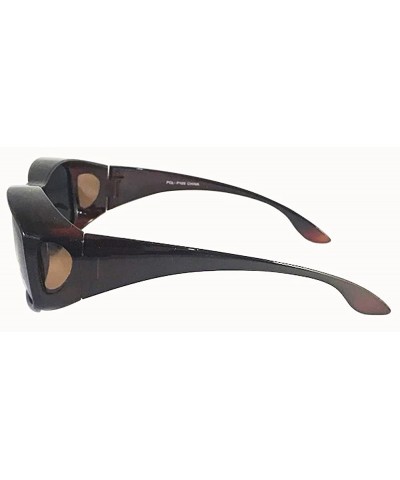 Oval Polarized Fit Over Sunglasses Cover Wrap Driving Anti Glare(GOOD PRICE)- 14.99 - Dark Brown - CN1888CNIA7 $13.84