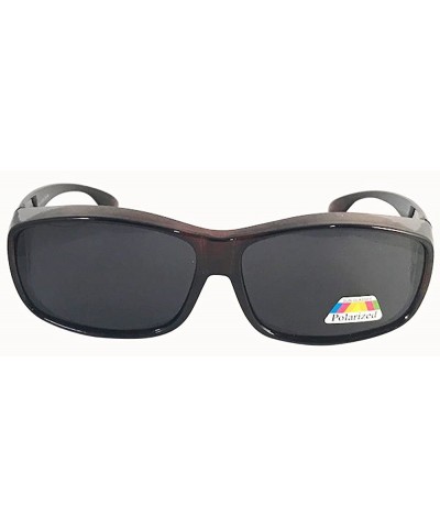 Oval Polarized Fit Over Sunglasses Cover Wrap Driving Anti Glare(GOOD PRICE)- 14.99 - Dark Brown - CN1888CNIA7 $13.84