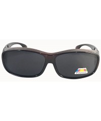 Oval Polarized Fit Over Sunglasses Cover Wrap Driving Anti Glare(GOOD PRICE)- 14.99 - Dark Brown - CN1888CNIA7 $13.84