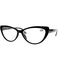 Cat Eye Women Fashion Rhinestone Cat Eye Reading Glasses Eyewears - Black - CO192TZGYOT $11.45