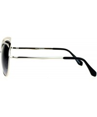 Cat Eye Womens Metal Lightening Bolt Eyebrow Cat Eye Sunglasses - Silver - C712EFCQW3T $14.09