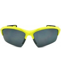 Semi-rimless Men's Half Rim Sports Sunglasses with Flash Mirror Lens 570060/FM - Matte Yellow - CJ1271CG555 $12.57
