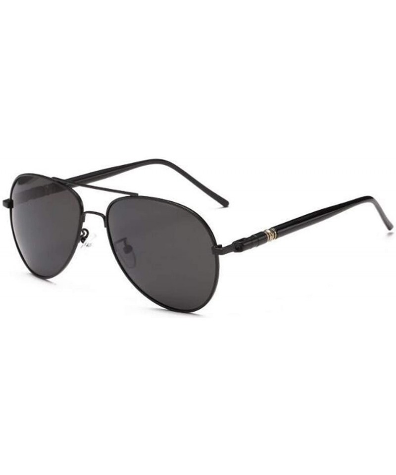 Aviator Classic Style Men Women Aviator Sunglasses Polarized Metal Mirror209 - Black - CQ18K5Z3C3L $12.28