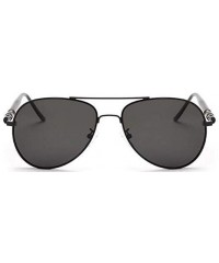 Aviator Classic Style Men Women Aviator Sunglasses Polarized Metal Mirror209 - Black - CQ18K5Z3C3L $12.28