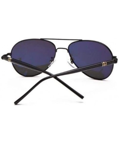 Aviator Classic Style Men Women Aviator Sunglasses Polarized Metal Mirror209 - Black - CQ18K5Z3C3L $12.28