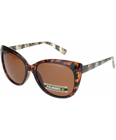 Butterfly Womens Polarized Lens Sunglasses Square Butterfly Frame Lace Design UV400 - Tortoise (Brown) - C5194ALCSIN $23.04