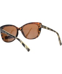 Butterfly Womens Polarized Lens Sunglasses Square Butterfly Frame Lace Design UV400 - Tortoise (Brown) - C5194ALCSIN $13.26