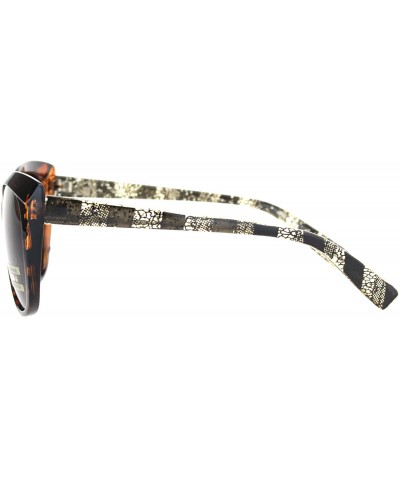 Butterfly Womens Polarized Lens Sunglasses Square Butterfly Frame Lace Design UV400 - Tortoise (Brown) - C5194ALCSIN $13.26