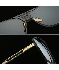 Square Retro Oversized Pilot Sunglasses For Men Women Unisex Metal Frame - Gold - CH185U73KGW $17.41