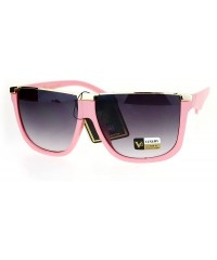 Rectangular Womens Flat Top Mob Rectangular Metal Bridge Diva Fashion Plastic Sunglasses - Pink Gold - CB12NRGKTPP $11.53