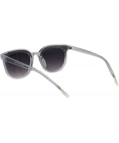 Rectangular Womens Boyfriend Style Chic Panel Lens Horn Rim Plastic Sunglasses - Clear Smoke - CH18GLWMWTE $8.55