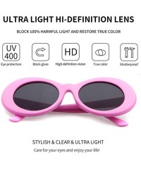 Oversized Retro Clout Goggles Oval Sunglasses Mod Thick Frame Kurt Cobain - Pink - CY1887077YR $12.41