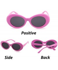 Oversized Retro Clout Goggles Oval Sunglasses Mod Thick Frame Kurt Cobain - Pink - CY1887077YR $12.41