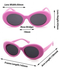 Oversized Retro Clout Goggles Oval Sunglasses Mod Thick Frame Kurt Cobain - Pink - CY1887077YR $12.41