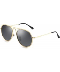 Aviator Sunglasses Rectangular Unbreakable - Gold/Smoke - C118EYQTSLI $10.83