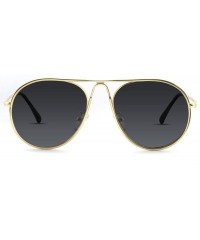 Aviator Sunglasses Rectangular Unbreakable - Gold/Smoke - C118EYQTSLI $10.83