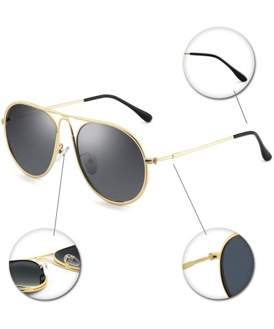 Aviator Sunglasses Rectangular Unbreakable - Gold/Smoke - C118EYQTSLI $10.83