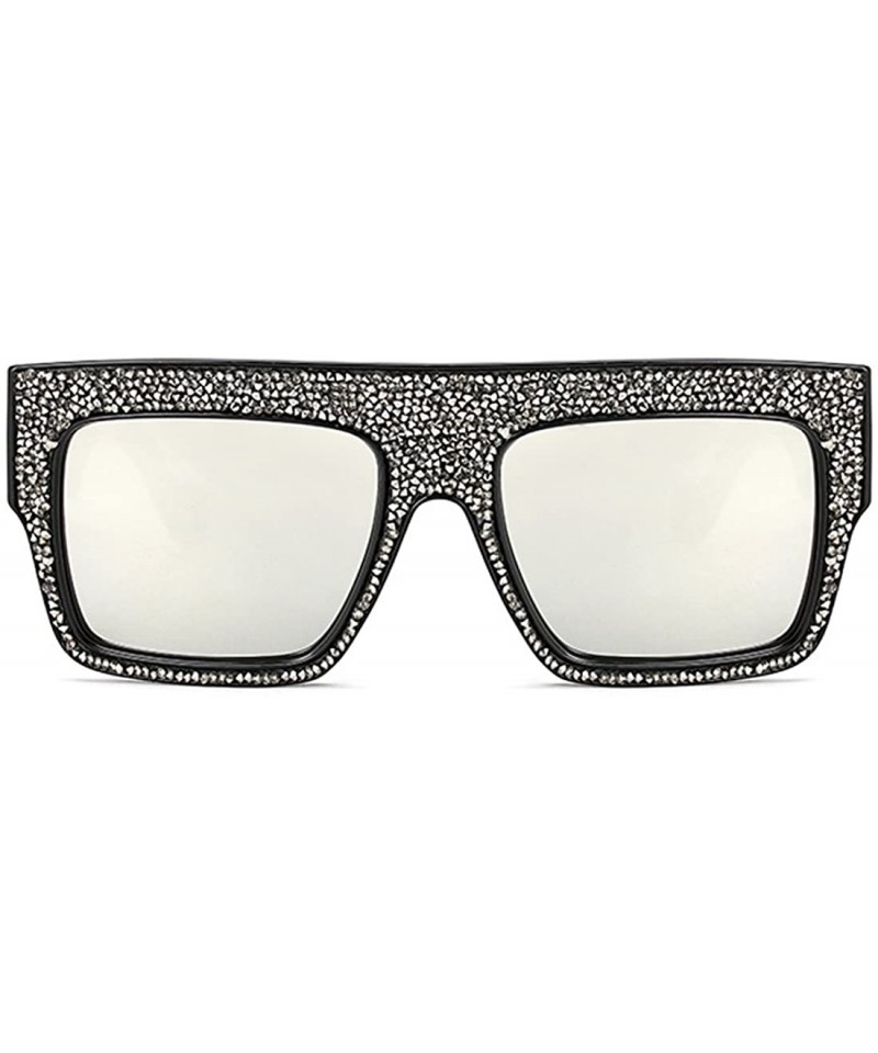 Goggle Womens Fashion Trendy Oversized Sunglasses Metal Hollow Cut Out - Silver White Silver - CZ18DUI8RLS $16.51